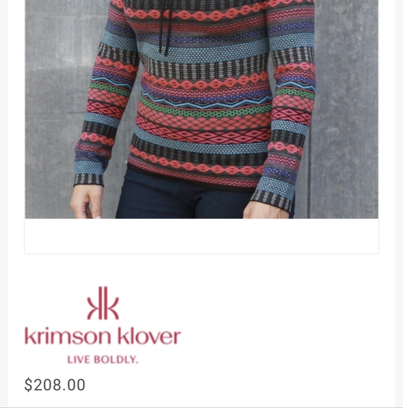 Worn Once Krimson Klover -Title Nine Pullover Sweater- Black, Gray & White XS - Picture 3 of 13